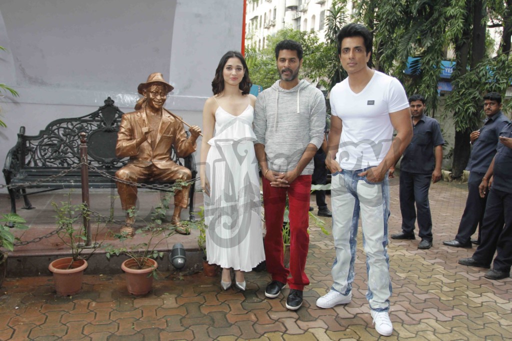 Bollywood actor Tamannaah Bhatia, Prabhu Deva and Sonu Sood